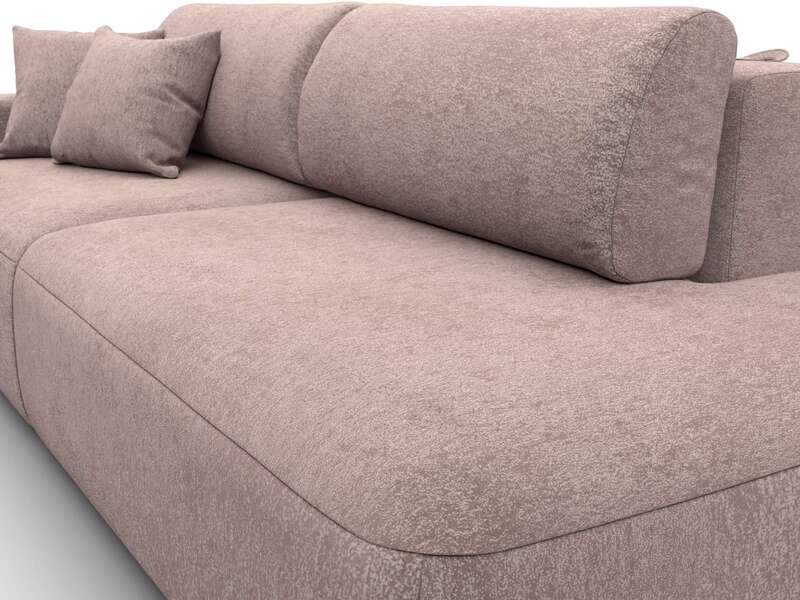 Диван прямой Лига-036 НПБ Модерн подлокотник слева, Велюр, TOWER 05 бежевый