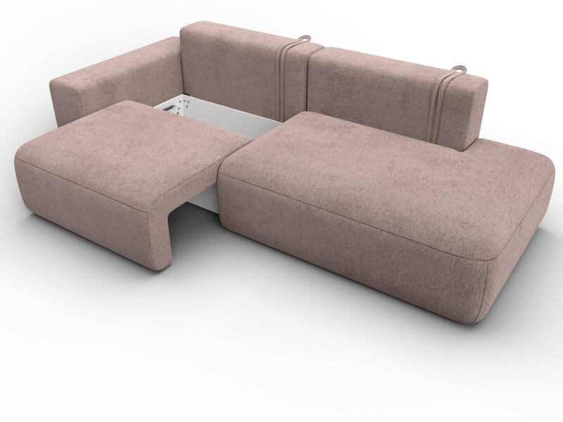 Диван прямой Лига-036 НПБ Модерн подлокотник слева, Велюр, TOWER 05 бежевый