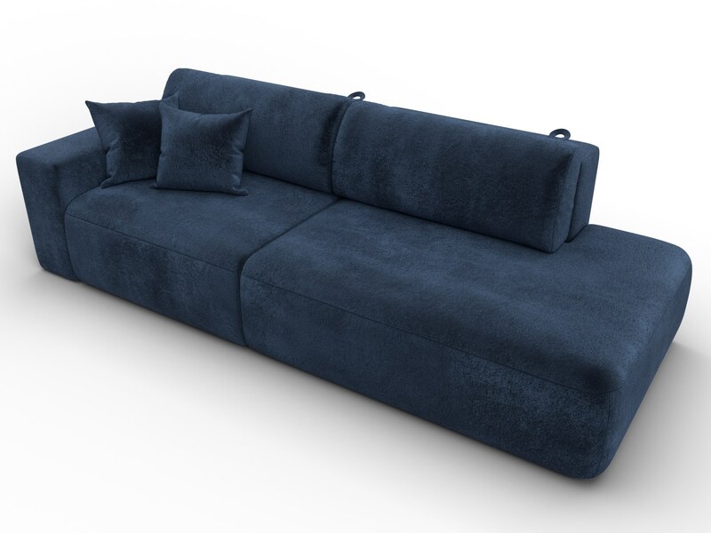 Диван прямой Лига-036 НПБ Модерн подлокотник слева, Велюр, TOWER 13 синий