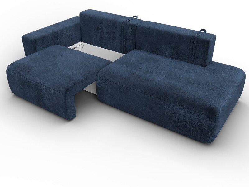 Диван прямой Лига-036 НПБ Модерн подлокотник слева, Велюр, TOWER 13 синий