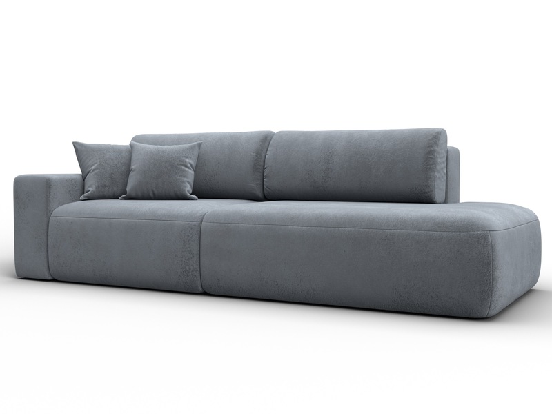 Диван прямой Лига-036 НПБ Модерн подлокотник слева, Велюр, TOWER 10 серый