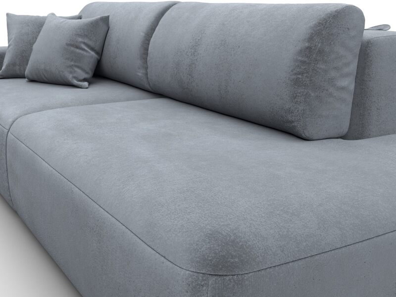 Диван прямой Лига-036 НПБ Модерн подлокотник слева, Велюр, TOWER 10 серый