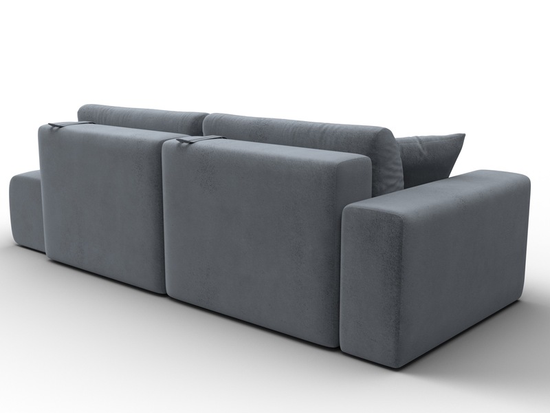 Диван прямой Лига-036 НПБ Модерн подлокотник слева, Велюр, TOWER 10 серый