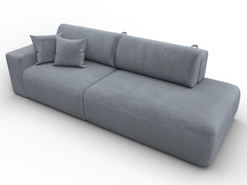 Диван прямой Лига-036 НПБ Модерн подлокотник слева, Велюр, TOWER 10 серый