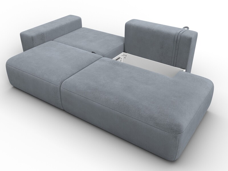 Диван прямой Лига-036 НПБ Модерн подлокотник слева, Велюр, TOWER 10 серый