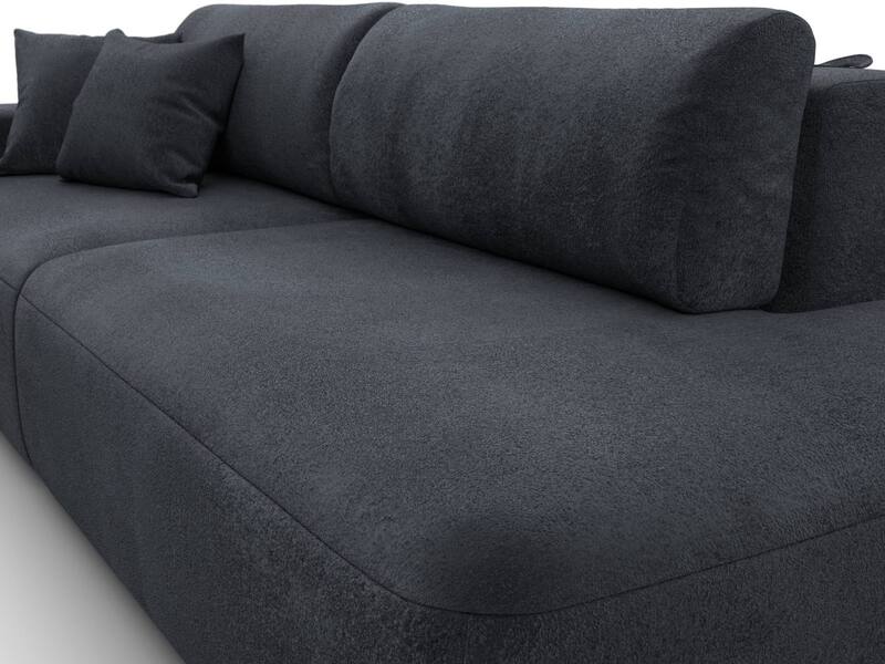 Диван прямой Лига-036 НПБ Модерн подлокотник слева, Велюр, TOWER 11 темно-серый