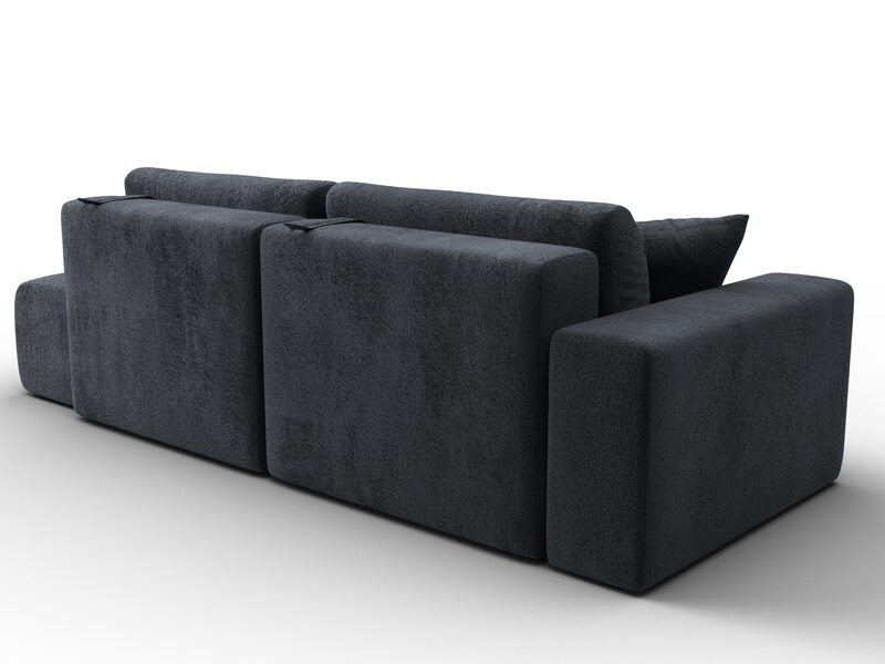 Диван прямой Лига-036 НПБ Модерн подлокотник слева, Велюр, TOWER 11 темно-серый