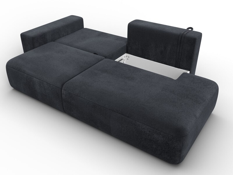 Диван прямой Лига-036 НПБ Модерн подлокотник слева, Велюр, TOWER 11 темно-серый