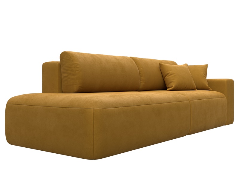 Диван прямой Лига-036 НПБ Модерн подлокотник справа, Велюр, BRUT 10 желтый