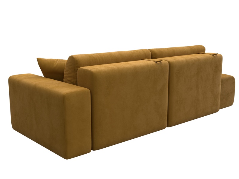 Диван прямой Лига-036 НПБ Модерн подлокотник справа, Велюр, BRUT 10 желтый