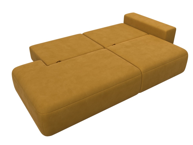Диван прямой Лига-036 НПБ Модерн подлокотник справа, Велюр, BRUT 10 желтый