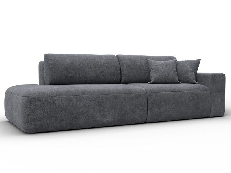 Диван прямой Лига-036 НПБ Модерн подлокотник справа, Велюр, BRUT 16 темно-серый