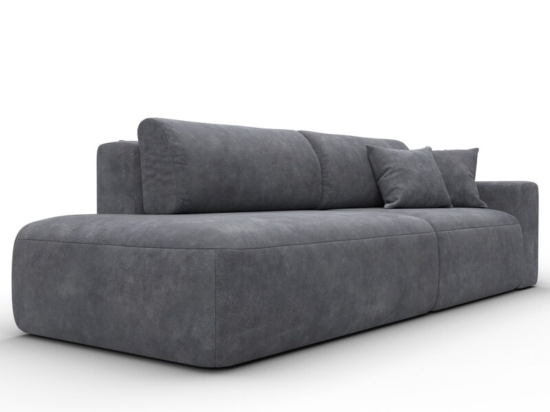 Диван прямой Лига-036 НПБ Модерн подлокотник справа, Велюр, BRUT 16 темно-серый