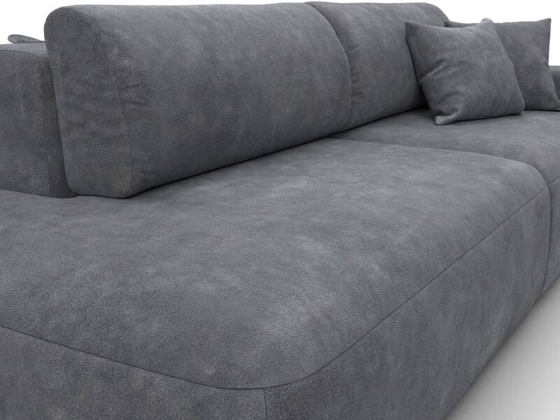 Диван прямой Лига-036 НПБ Модерн подлокотник справа, Велюр, BRUT 16 темно-серый