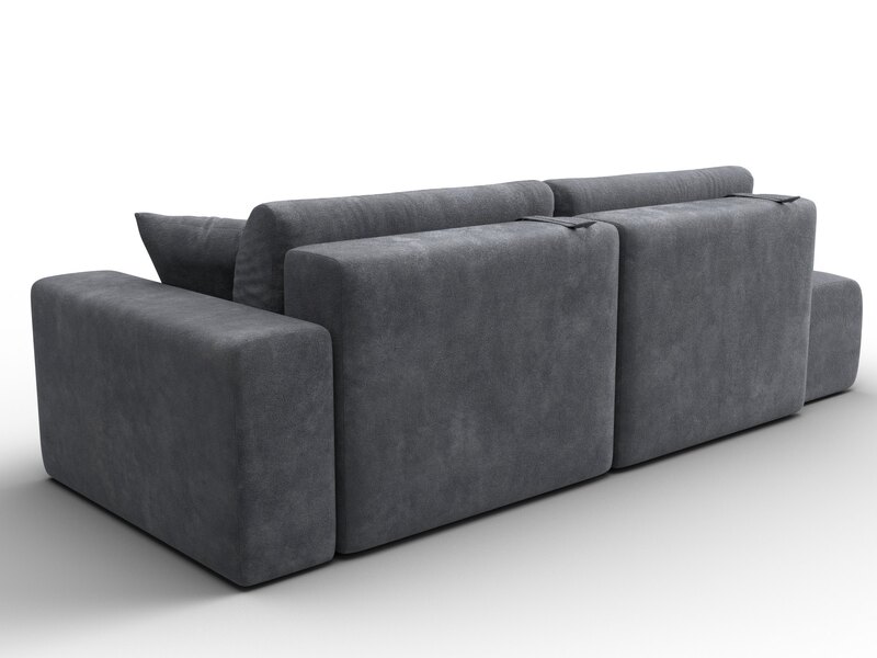 Диван прямой Лига-036 НПБ Модерн подлокотник справа, Велюр, BRUT 16 темно-серый