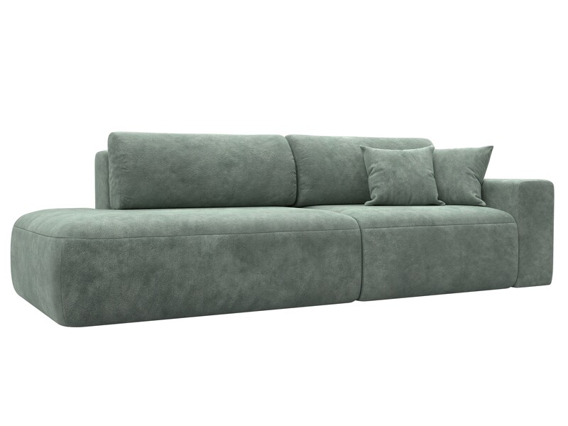 Диван прямой Лига-036 НПБ Модерн подлокотник справа, Велюр, BRUT 08 зеленый