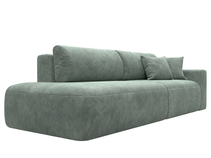 Диван прямой Лига-036 НПБ Модерн подлокотник справа, Велюр, BRUT 08 зеленый