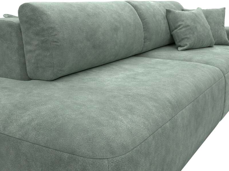 Диван прямой Лига-036 НПБ Модерн подлокотник справа, Велюр, BRUT 08 зеленый