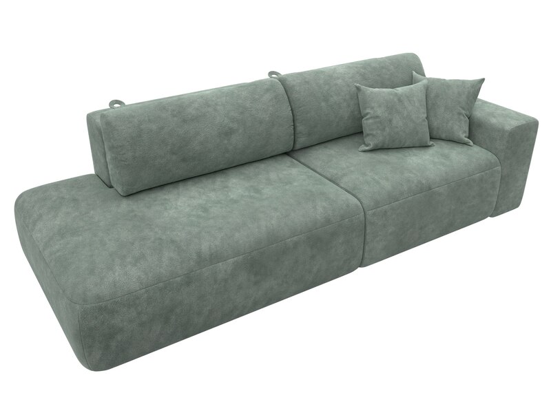 Диван прямой Лига-036 НПБ Модерн подлокотник справа, Велюр, BRUT 08 зеленый