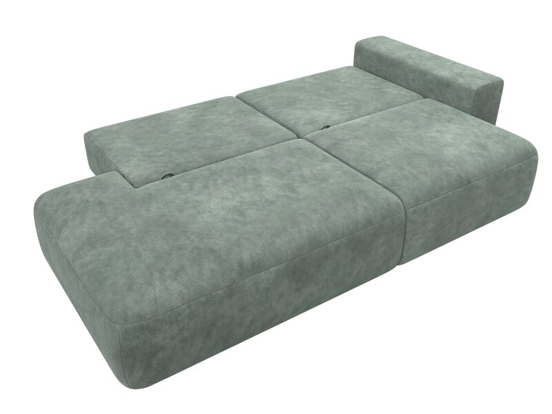 Диван прямой Лига-036 НПБ Модерн подлокотник справа, Велюр, BRUT 08 зеленый