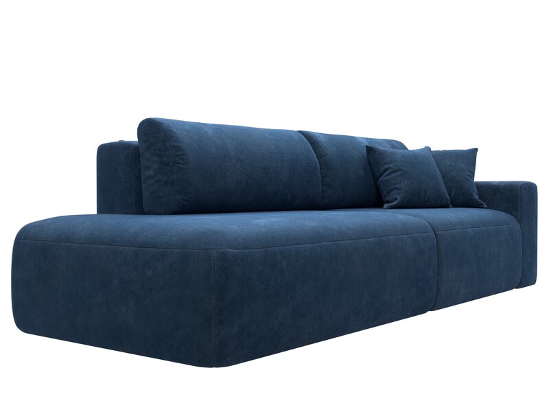 Диван прямой Лига-036 НПБ Модерн подлокотник справа, Велюр, BRUT 11 синий