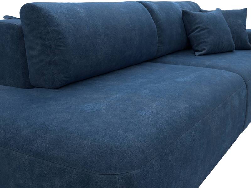 Диван прямой Лига-036 НПБ Модерн подлокотник справа, Велюр, BRUT 11 синий