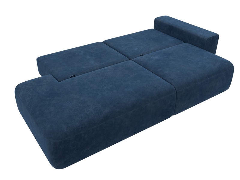 Диван прямой Лига-036 НПБ Модерн подлокотник справа, Велюр, BRUT 11 синий