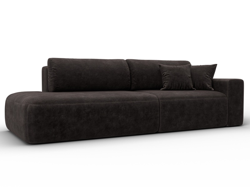 Диван прямой Лига-036 НПБ Модерн подлокотник справа, Велюр, BRUT 17 коричневый