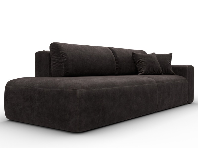 Диван прямой Лига-036 НПБ Модерн подлокотник справа, Велюр, BRUT 17 коричневый