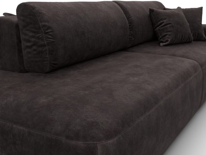 Диван прямой Лига-036 НПБ Модерн подлокотник справа, Велюр, BRUT 17 коричневый