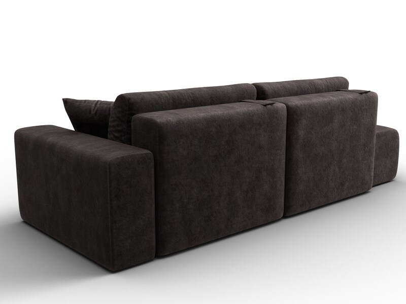 Диван прямой Лига-036 НПБ Модерн подлокотник справа, Велюр, BRUT 17 коричневый