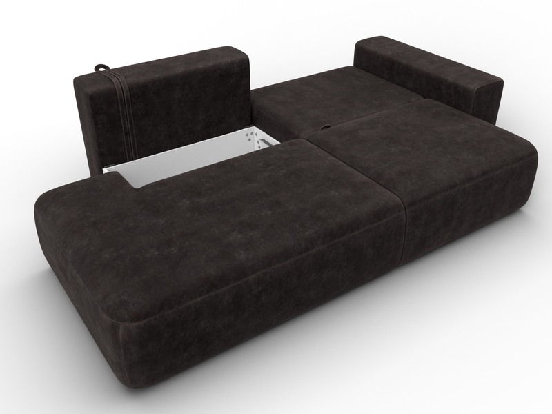 Диван прямой Лига-036 НПБ Модерн подлокотник справа, Велюр, BRUT 17 коричневый