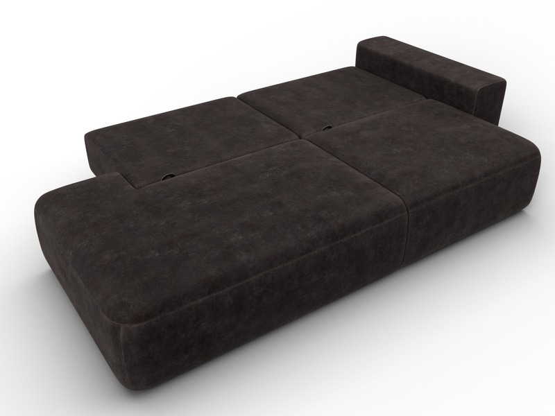 Диван прямой Лига-036 НПБ Модерн подлокотник справа, Велюр, BRUT 17 коричневый