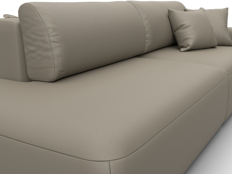 Диван прямой Лига-036 НПБ Модерн подлокотник справа, Экокожа, GRIFON 04 бежевый