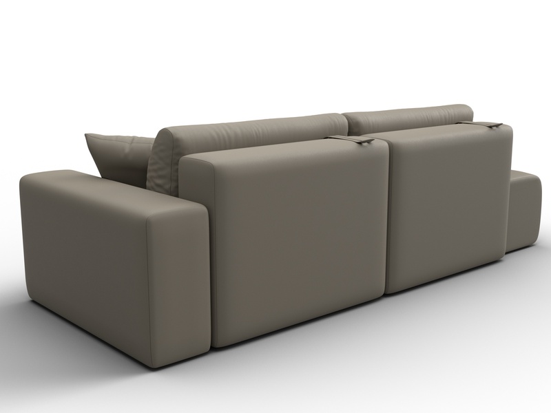 Диван прямой Лига-036 НПБ Модерн подлокотник справа, Экокожа, GRIFON 04 бежевый