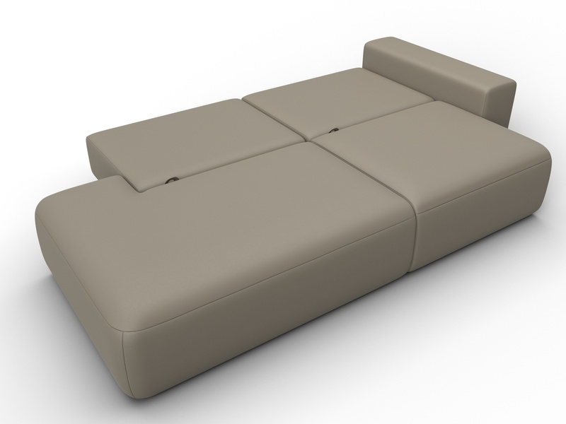 Диван прямой Лига-036 НПБ Модерн подлокотник справа, Экокожа, GRIFON 04 бежевый