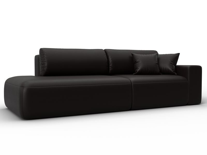 Диван прямой Лига-036 НПБ Модерн подлокотник справа, Экокожа, GRIFON 12 коричневый