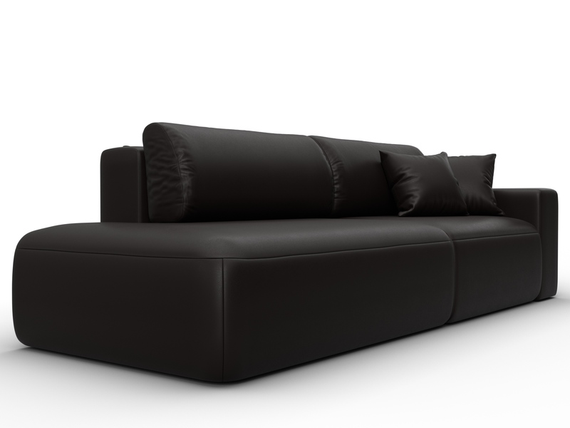 Диван прямой Лига-036 НПБ Модерн подлокотник справа, Экокожа, GRIFON 12 коричневый