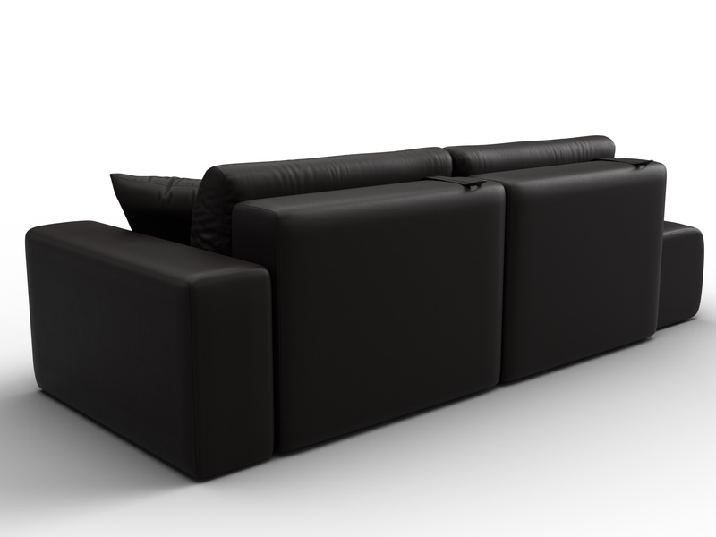 Диван прямой Лига-036 НПБ Модерн подлокотник справа, Экокожа, GRIFON 12 коричневый