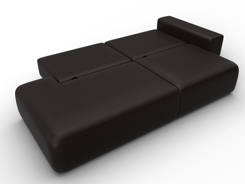 Диван прямой Лига-036 НПБ Модерн подлокотник справа, Экокожа, GRIFON 12 коричневый