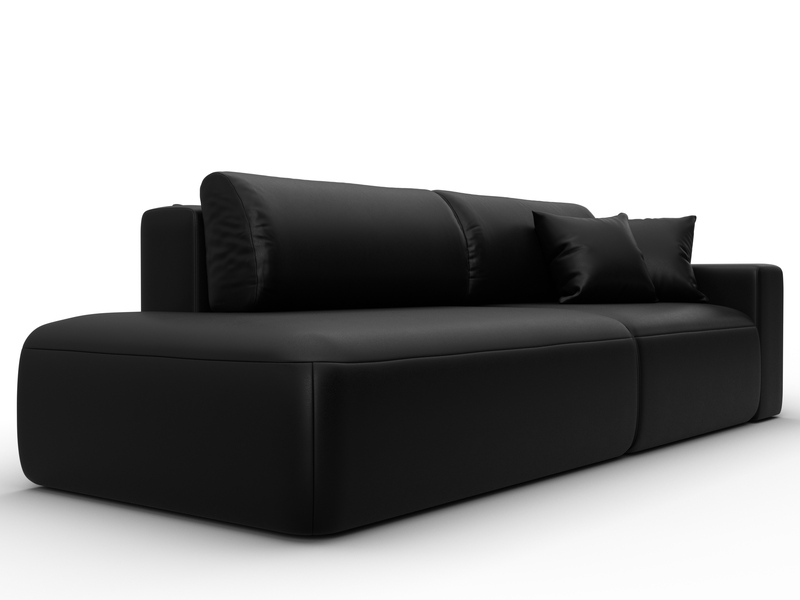 Диван прямой Лига-036 НПБ Модерн подлокотник справа, Экокожа, GRIFON 18 черный