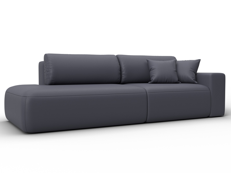 Диван прямой Лига-036 НПБ Модерн подлокотник справа, Экокожа, GRIFON 15 серый