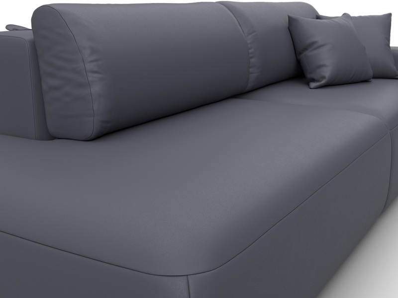 Диван прямой Лига-036 НПБ Модерн подлокотник справа, Экокожа, GRIFON 15 серый