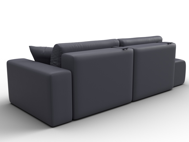 Диван прямой Лига-036 НПБ Модерн подлокотник справа, Экокожа, GRIFON 15 серый