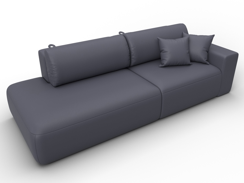 Диван прямой Лига-036 НПБ Модерн подлокотник справа, Экокожа, GRIFON 15 серый