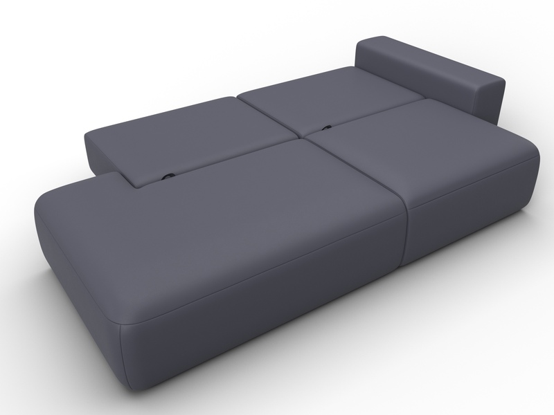 Диван прямой Лига-036 НПБ Модерн подлокотник справа, Экокожа, GRIFON 15 серый