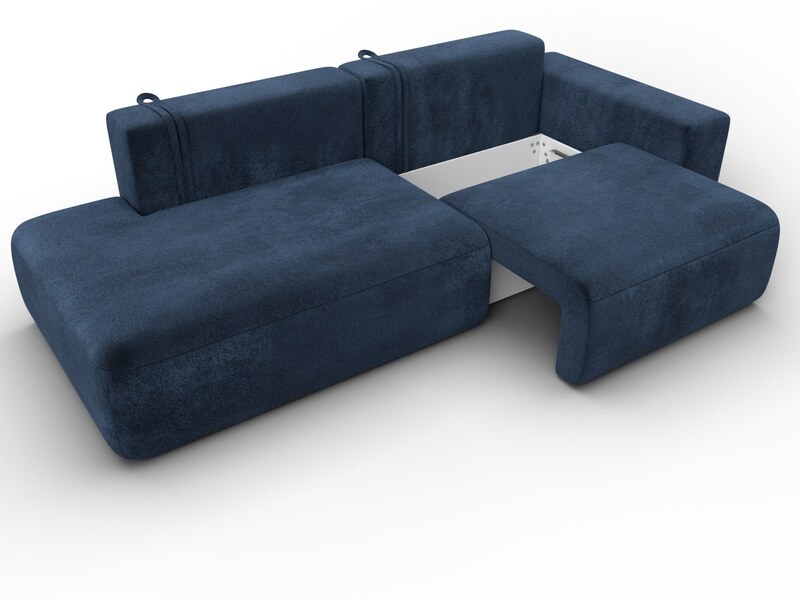 Диван прямой Лига-036 НПБ Модерн подлокотник справа, Велюр, TOWER 13 синий