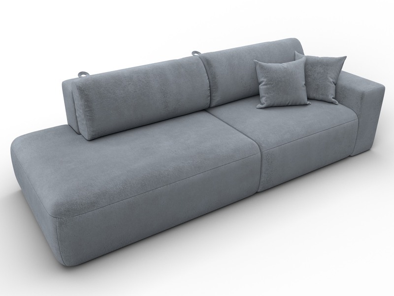 Диван прямой Лига-036 НПБ Модерн подлокотник справа, Велюр, TOWER 10 серый