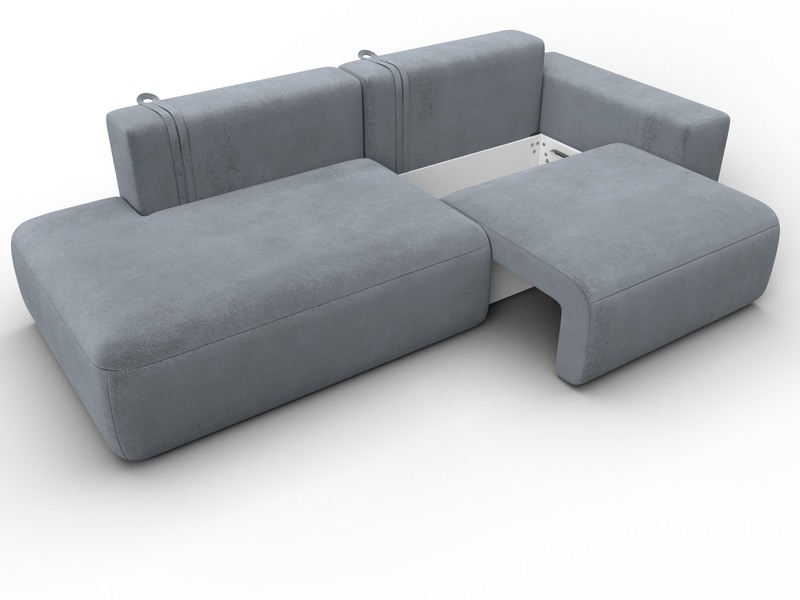 Диван прямой Лига-036 НПБ Модерн подлокотник справа, Велюр, TOWER 10 серый