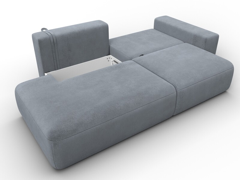 Диван прямой Лига-036 НПБ Модерн подлокотник справа, Велюр, TOWER 10 серый